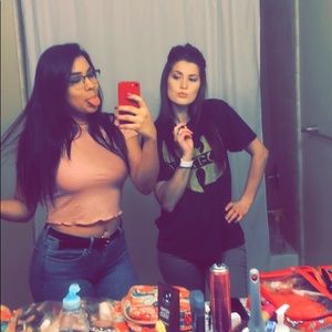 Pink turtle necked crop top